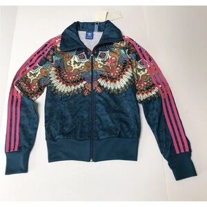 adidas X Farm Rio Borbomix Track Jacket Womens XS Trefoil Logo Butterfly Art